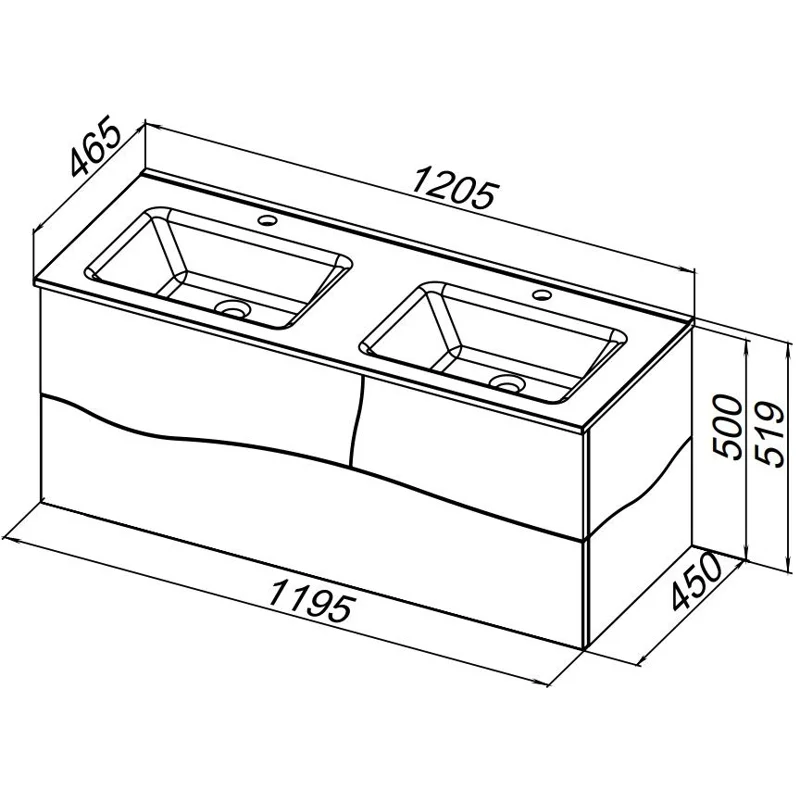 Тумба под раковину Allen Brau Glority 120 1.35004.NW дуб антик