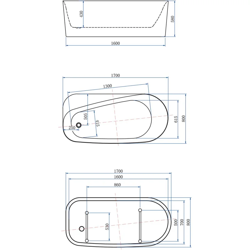 Акриловая ванна Allen Brau Priority 1 170x80 2.31001.20/CGM