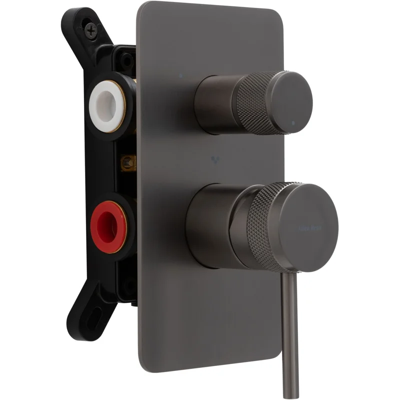 Смеситель для ванны Allen Brau Priority 5.31A11-MG (с внутренней частью, 3 выхода) графит браш