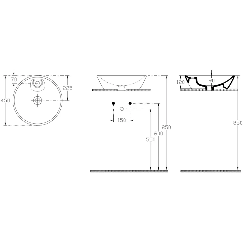Раковина накладная Allen Brau Fantasy 45 4.11018.20 белый глянец