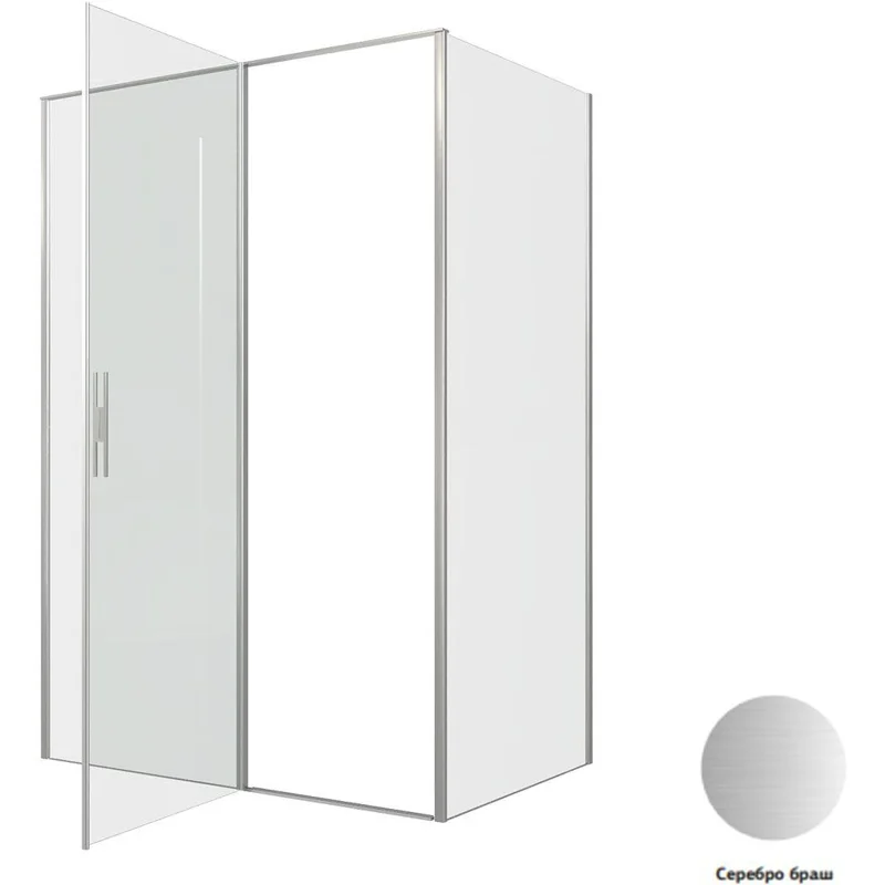 Душевой уголок Allen Brau Priority 140x90 3.31035.BA + 3.31044.BA серебро браш