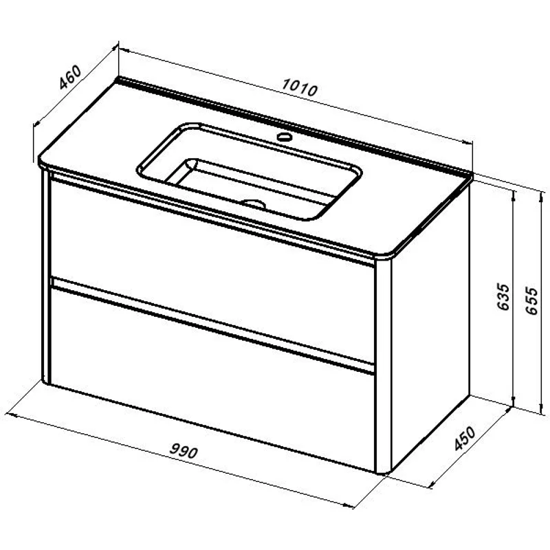Тумба под раковину Allen Brau Gravity 100 1.370010.WM белый матовый