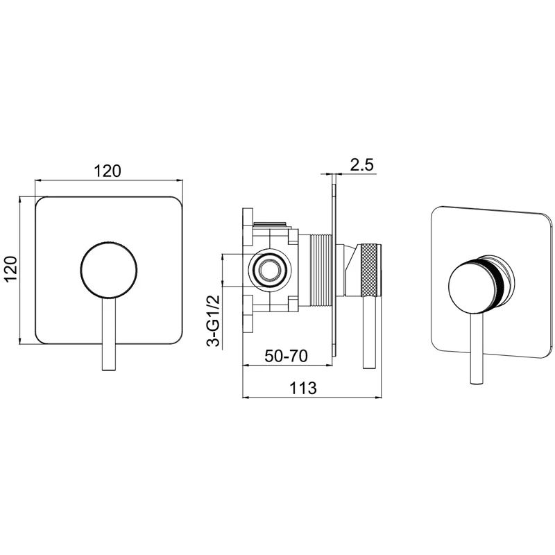 Смеситель для душа Allen Brau Priority X1 5.31012-00 (с внутренней частью, 1 выход) хром