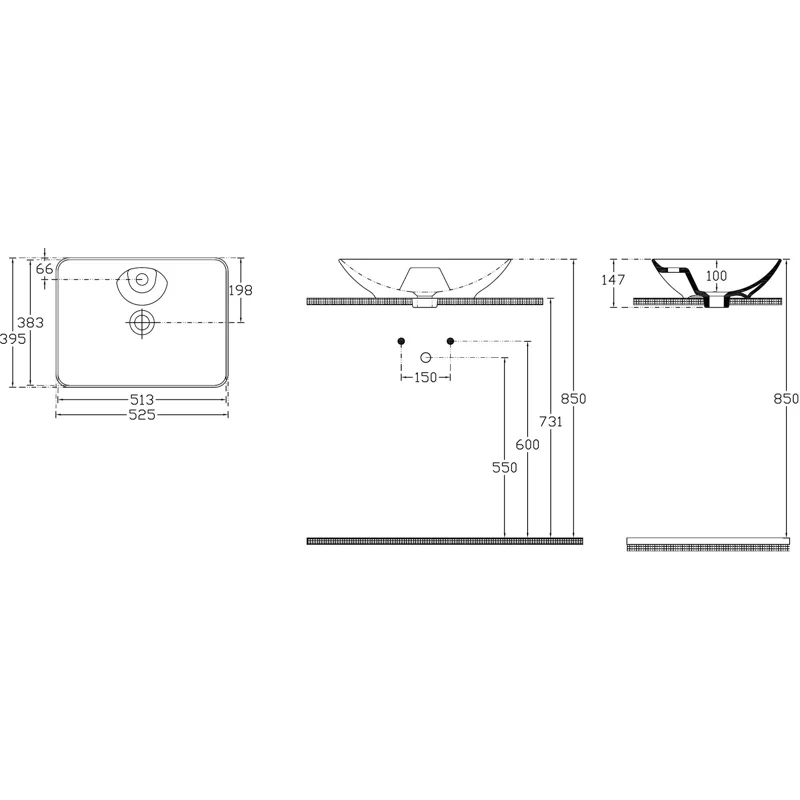 Раковина накладная Allen Brau Fantasy 53 4.11015.20 белый глянец