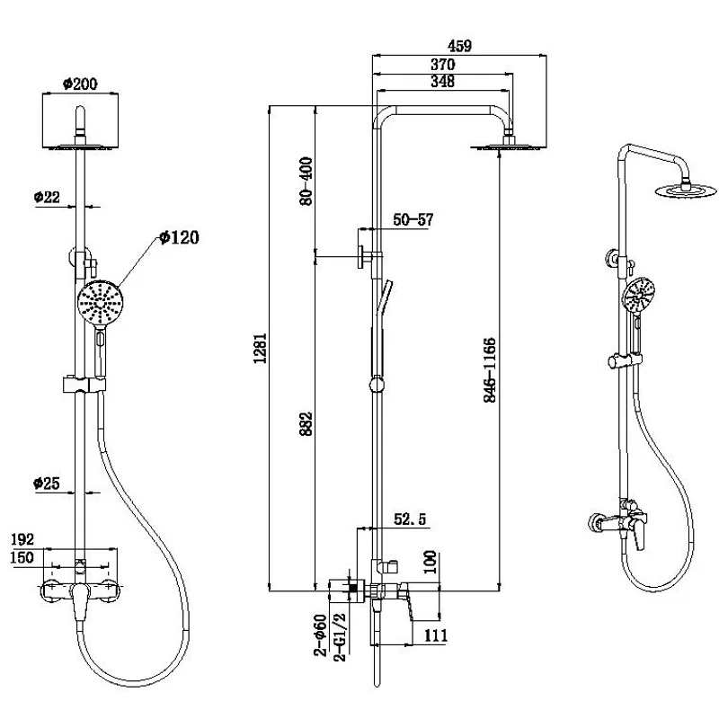 Душевая стойка Allen Brau Eclipse 5.E1006-00 хром