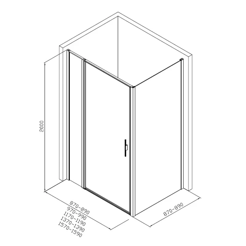 Душевой уголок Allen Brau Priority 160x90 3.31039.BBA + 3.31045.BBA черный браш