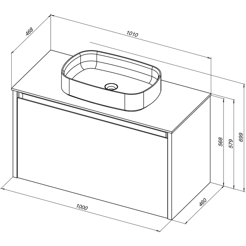 Тумба под раковину Allen Brau Fantasy 100 1.11004.AM антрацит матовый