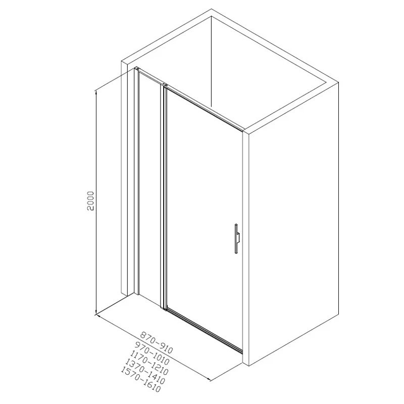 Душевая дверь Allen Brau Priority 160 3.31039.BBA черный браш