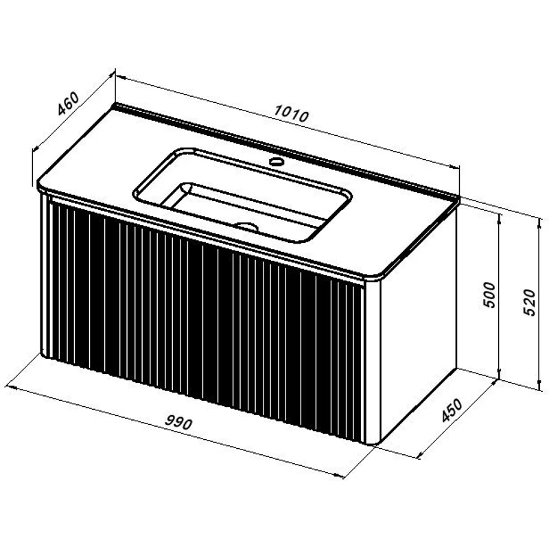 Тумба под раковину Allen Brau Gravity 100 1.370018.WM белый матовый