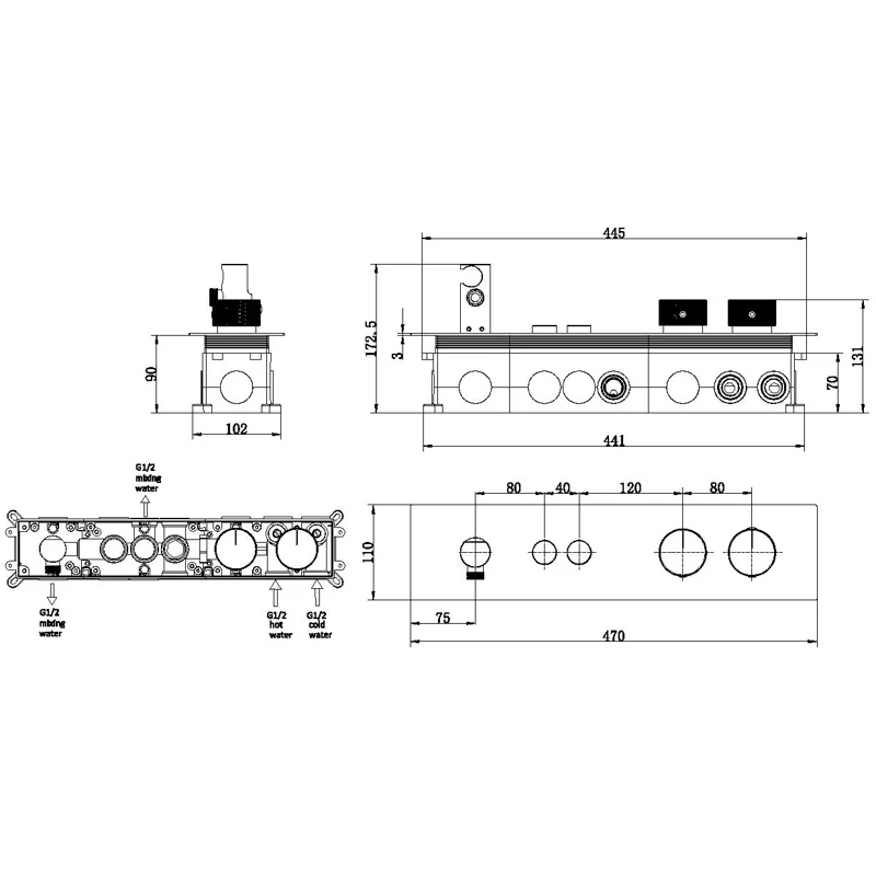 Смеситель для ванны Allen Brau Liberty 5.33010-31 (с внутренней частью, 2 хода) черный матовый