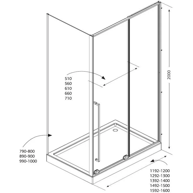 Душевой уголок Allen Brau Fantasy 150x100 3.11009.31 + 3.11014.31 черный матовый