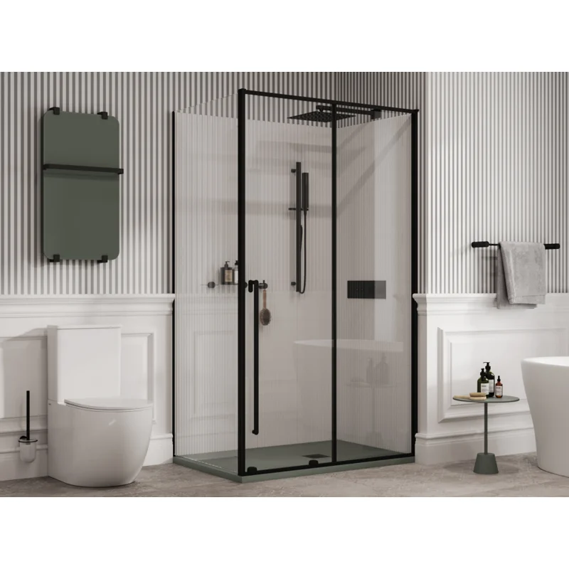 Душевой уголок Allen Brau Fantasy 120x90 3.11006.31 + 3.11013.31 черный матовый