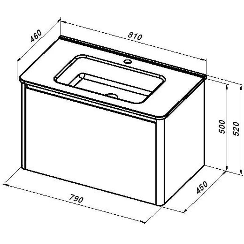 Тумба под раковину Allen Brau Gravity 80 1.370013.AM антрацит матовый