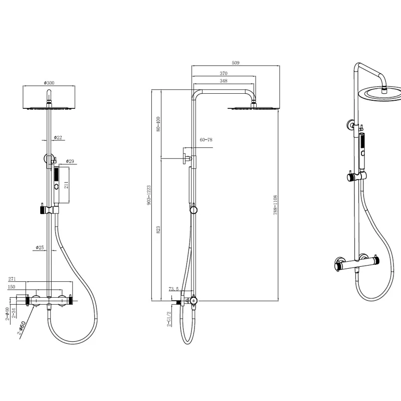 Душевая стойка Allen Brau Fantasy 5.11001-BN никель браш