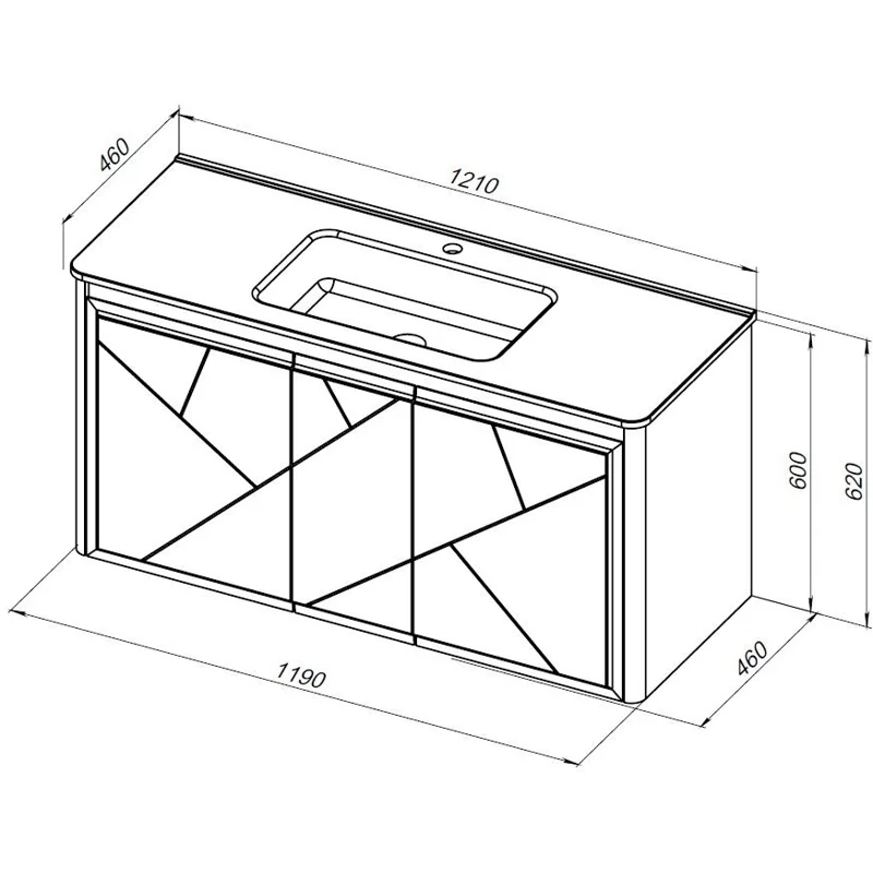 Тумба под раковину Allen Brau Paris 120 1.360004.AM антрацит матовый