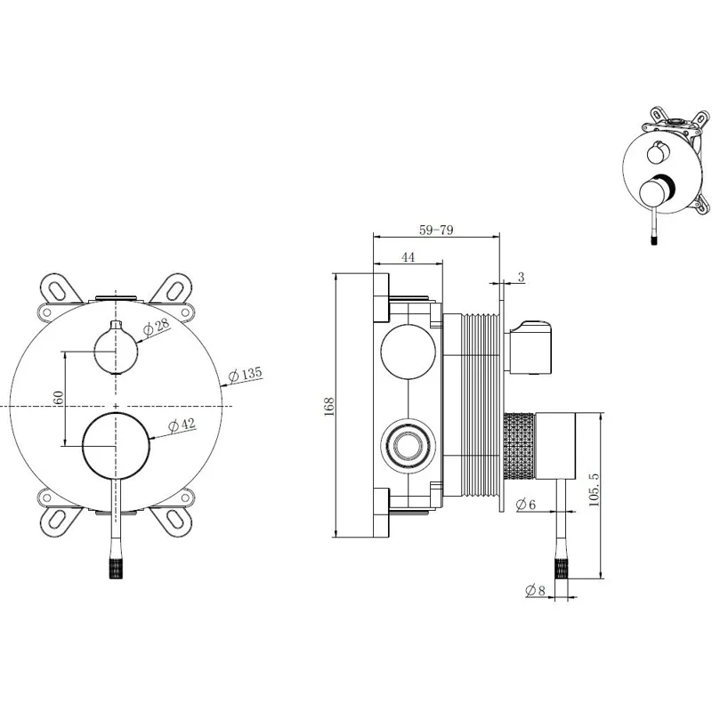 Смеситель для душа Allen Brau Priority 4.0 5.31C11-31 (с внутренней частью, 2 выхода) черный матовый