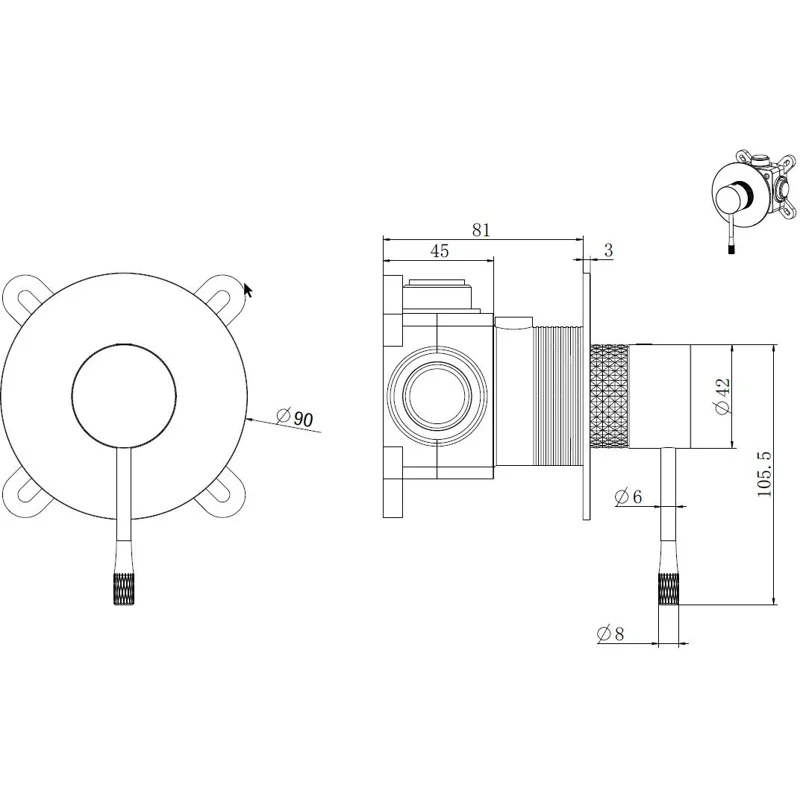 Смеситель для душа Allen Brau Priority 4.0 5.31C12-31 (с внутренней частью, 1 выход) черный матовый