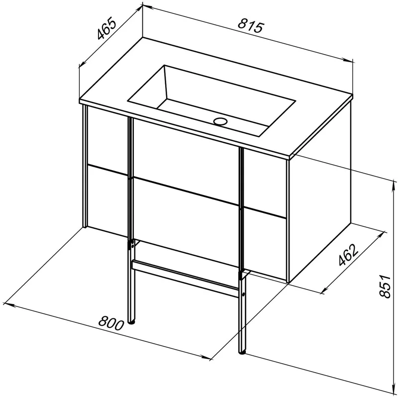 Тумба под раковину Allen Brau Reality 80 1.32005.CGM олива матовый