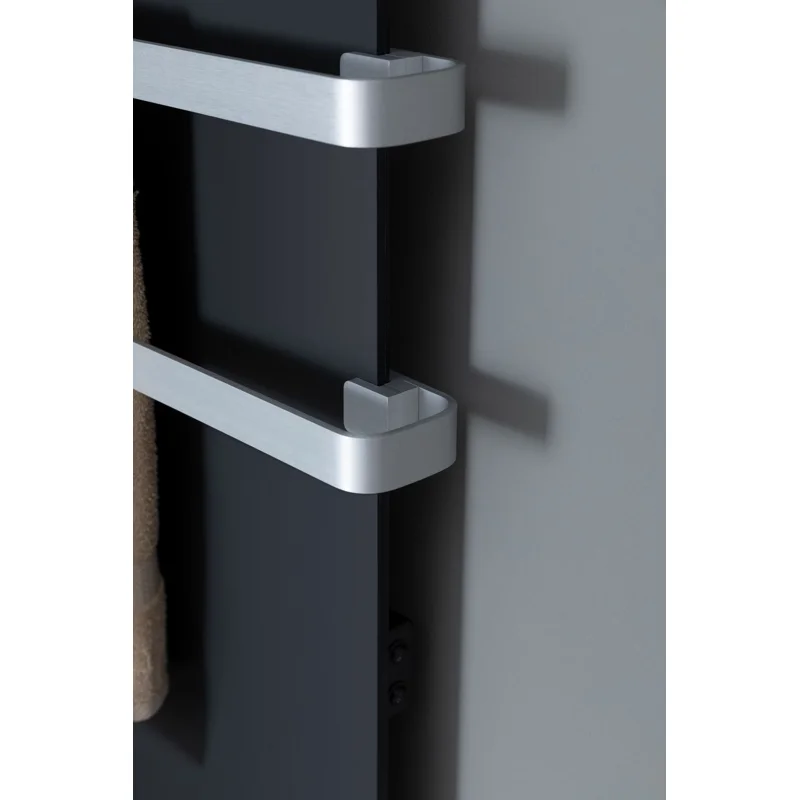 Полотенцесушитель электрический Allen Brau Infinity 140x44 с рейлингом 2.0 и креплением, серебро браш