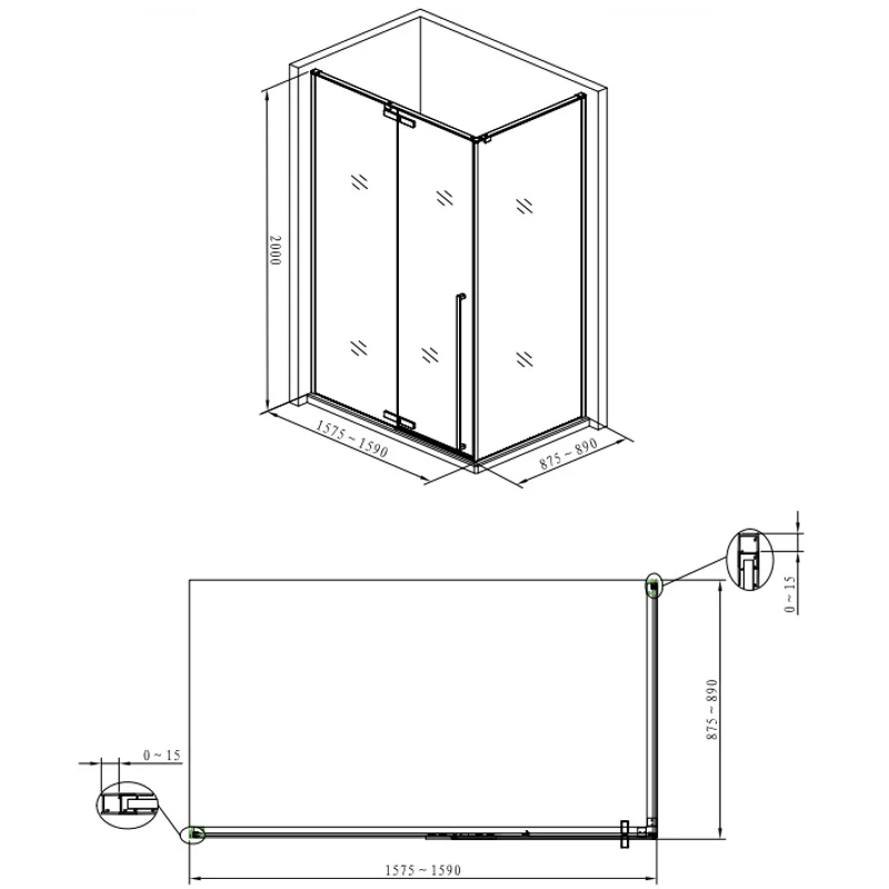 Душевой уголок Allen Brau Fantasy 160x90 3.11005-00 хром