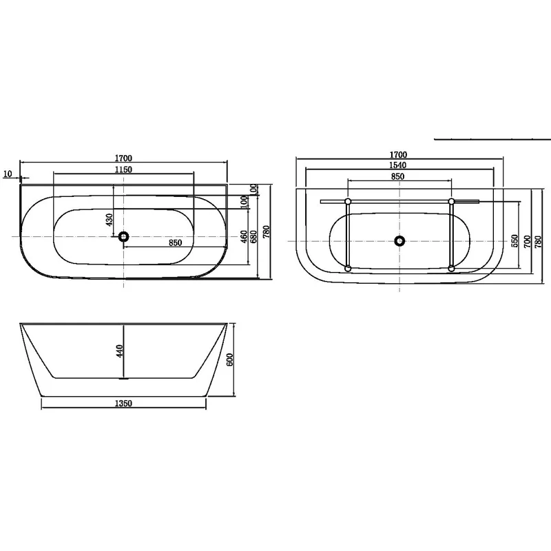 Акриловая ванна Allen Brau Priority 3 170x78 2.31003.20