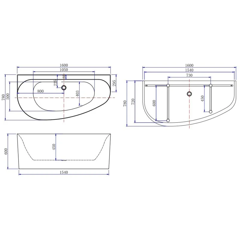 Акриловая ванна Allen Brau Priority 5 В 160x78 2.31005.21B/AM