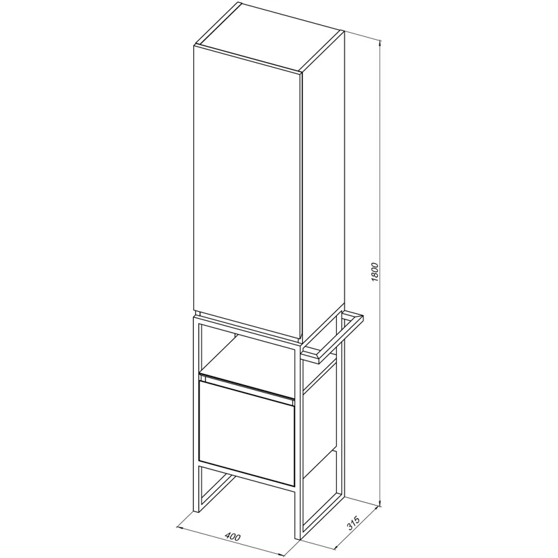 Шкаф-пенал Allen Brau Priority 40 1.31005.PWM R папирус матовый