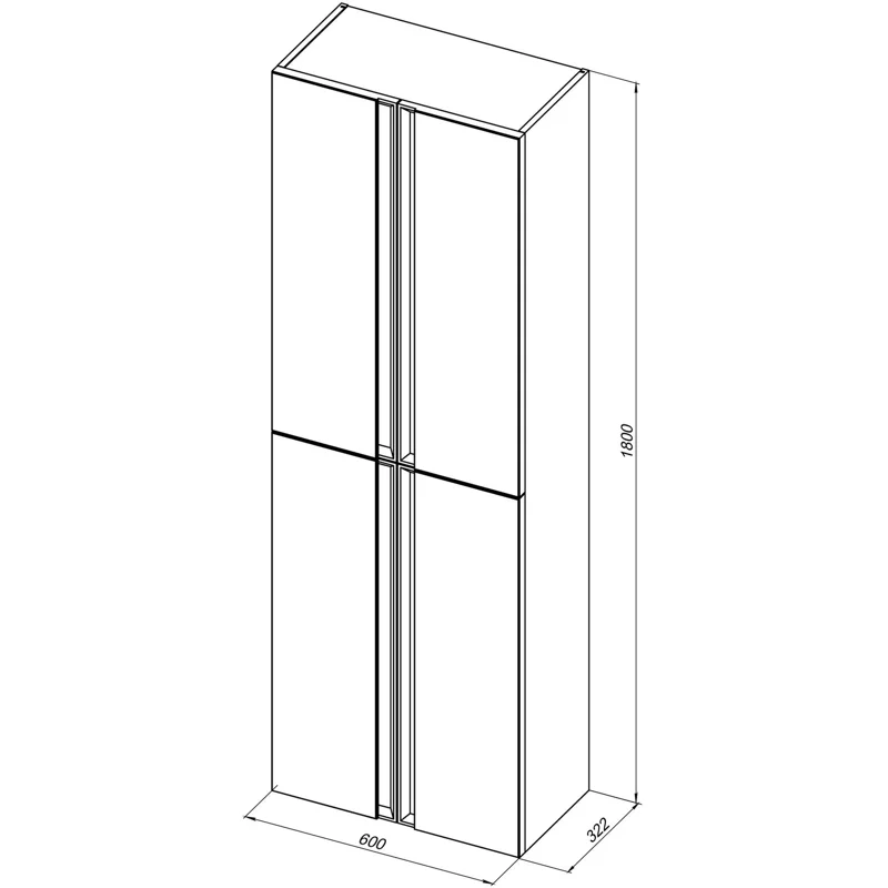 Шкаф-пенал Allen Brau Eclipse 60 1.E1006.PWM 2.0 папирус матовый