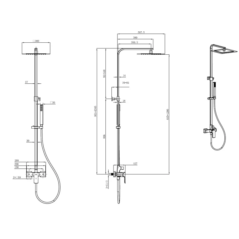 Душевая стойка Allen Brau Infinity 5.21012-00 хром