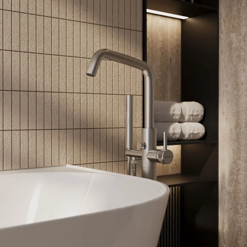 Смеситель для ванны Allen Brau Priority 5.31008-BN (с внутренней частью) никель браш