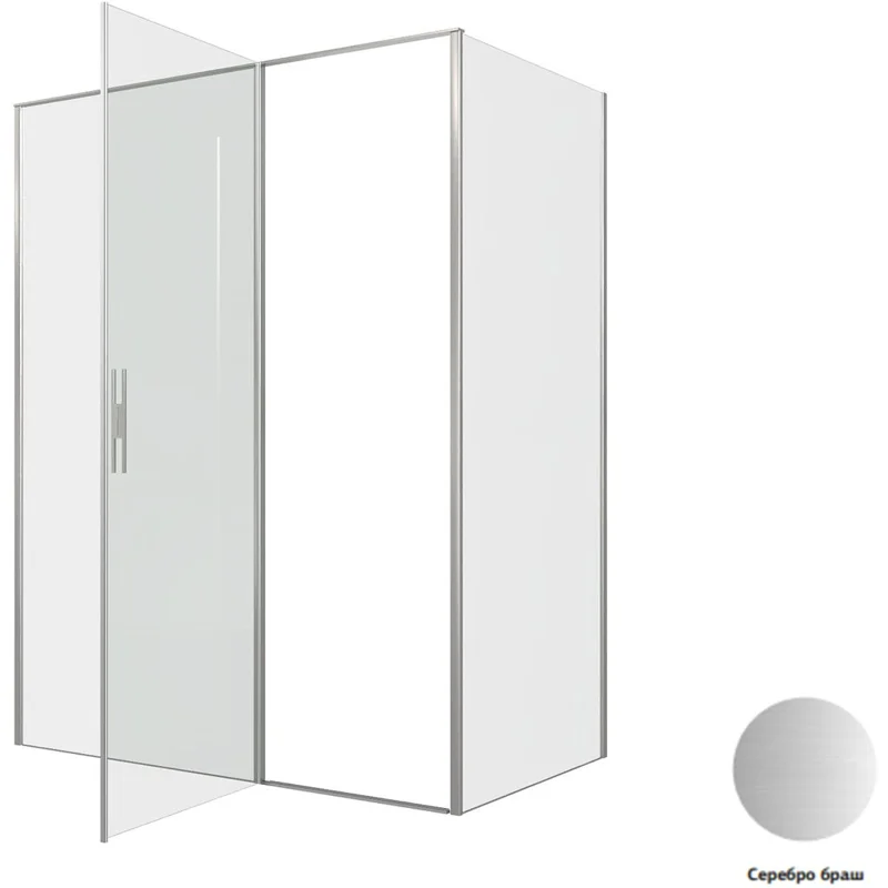 Душевой уголок Allen Brau Priority 160x90 3.31038.BA + 3.31044.BA серебро браш