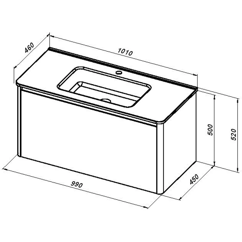 Тумба под раковину Allen Brau Gravity 100 1.370014.PGM платина матовый