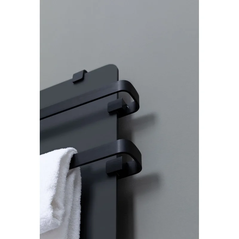 Полотенцесушитель электрический Allen Brau Infinity 120x44 с рейлингом 2.0 и креплением, черный матовый