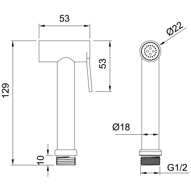 Гигиеническая лейка Allen Brau Priority 5.31028-00 хром
