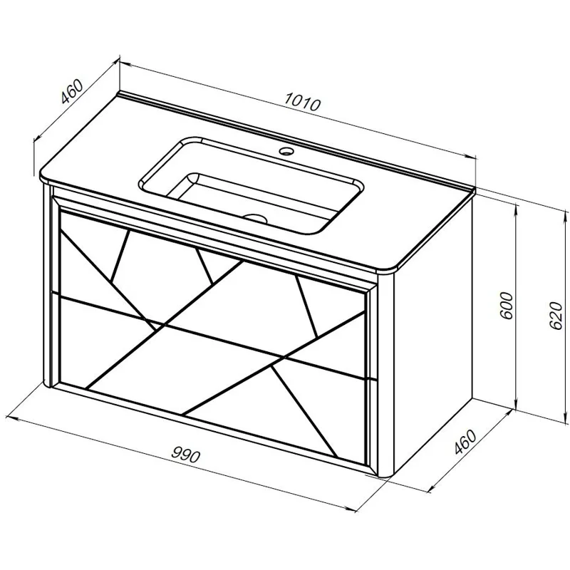 Тумба под раковину Allen Brau Paris 100 1.360002.CGM олива матовый