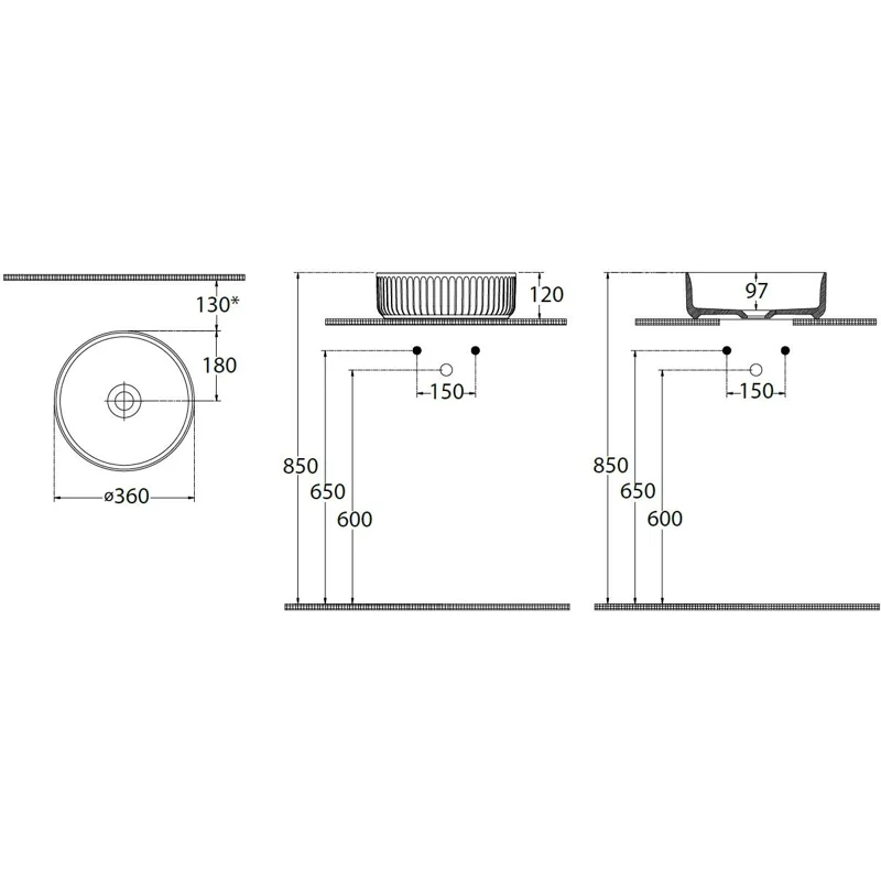 Раковина накладная Allen Brau Fantasy Line 36 4.11032.PT петроль