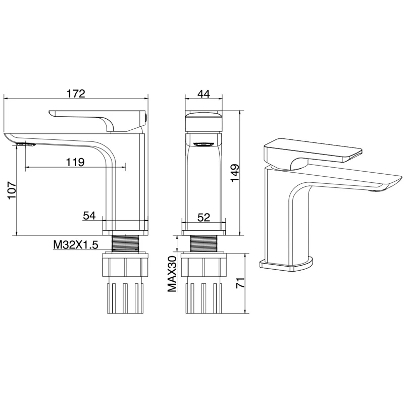 Смеситель для раковины Allen Brau Infinity 5.21001-31 черный матовый