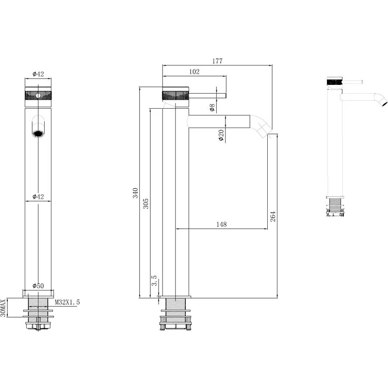 Смеситель для раковины Allen Brau Priority 5.31A02-BN никель браш