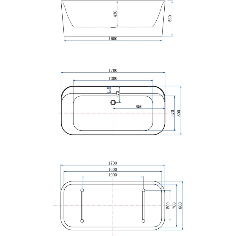 Акриловая ванна Allen Brau Infinity 1 170x80 2.21001.20/PWM