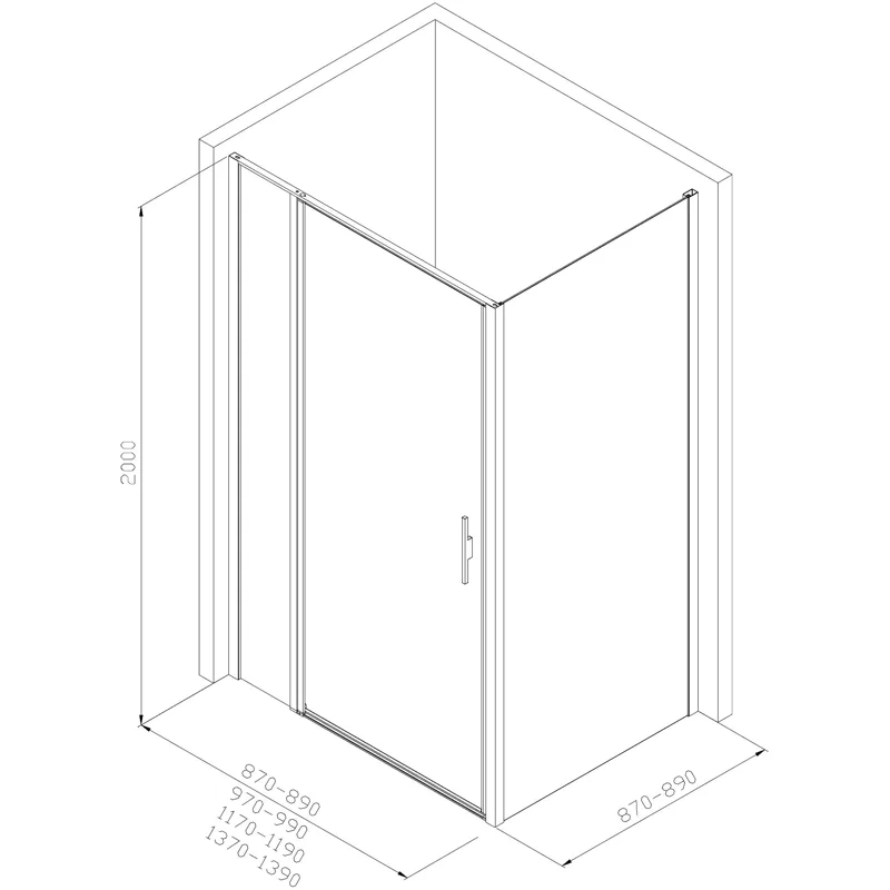 Душевой уголок Allen Brau Priority 140x90 3.31011.BA + 3.31017.BA серебро браш