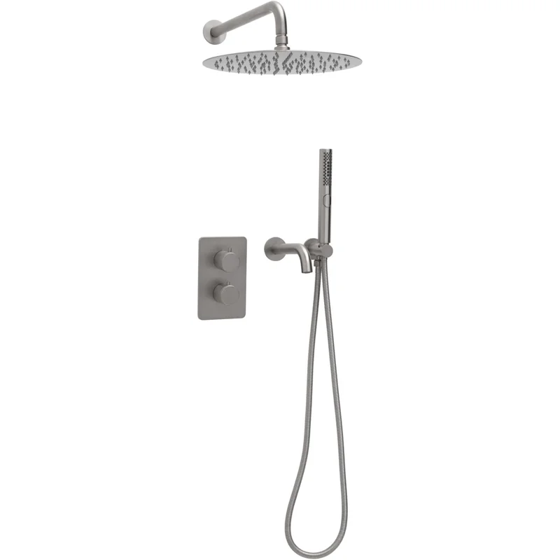 Душевой комплект Allen Brau Priority 5.31014-BN (с внутренней частью, 3 выхода) никель браш