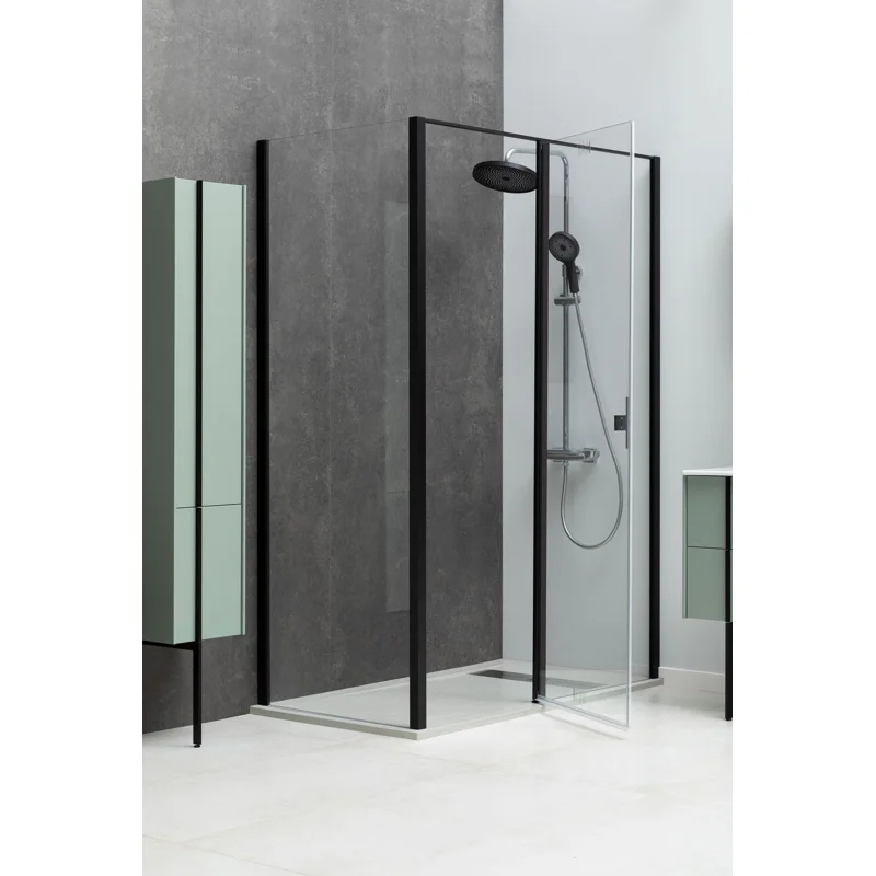 Душевой уголок Allen Brau Priority 140x80 3.31012.BBA + 3.31015.BBA черный браш