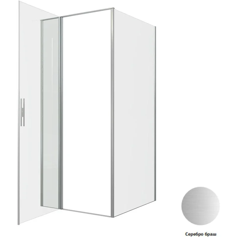 Душевой уголок Allen Brau Priority 90x100 3.31026.BA + 3.31047.BA серебро браш