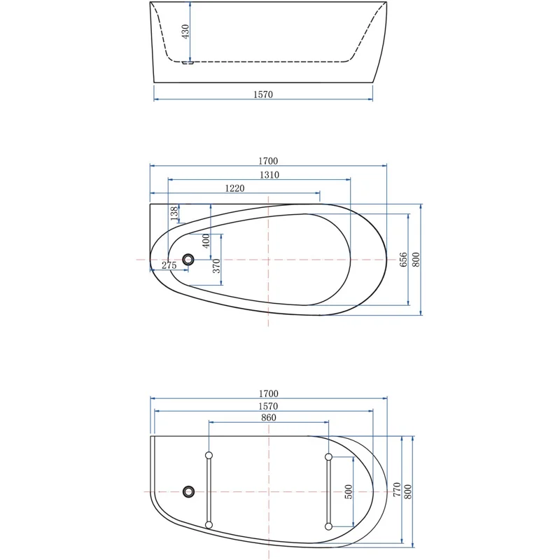 Акриловая ванна Allen Brau Priority 2 170x80 2.31002.20/PWM