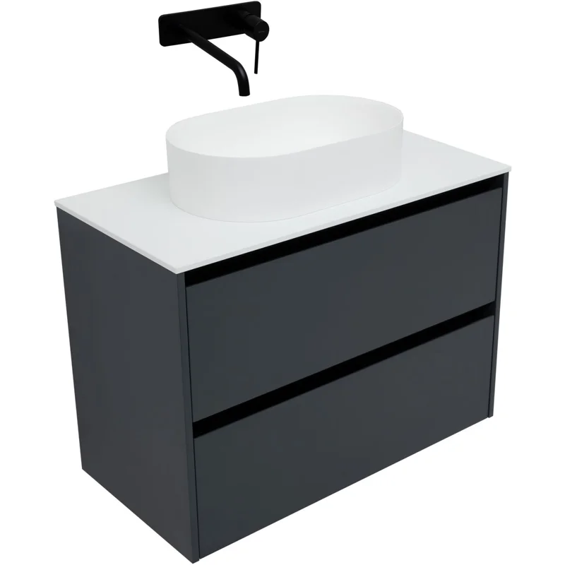 Тумба под раковину Allen Brau Activity 90 1.34005.AM антрацит матовый/черный браш