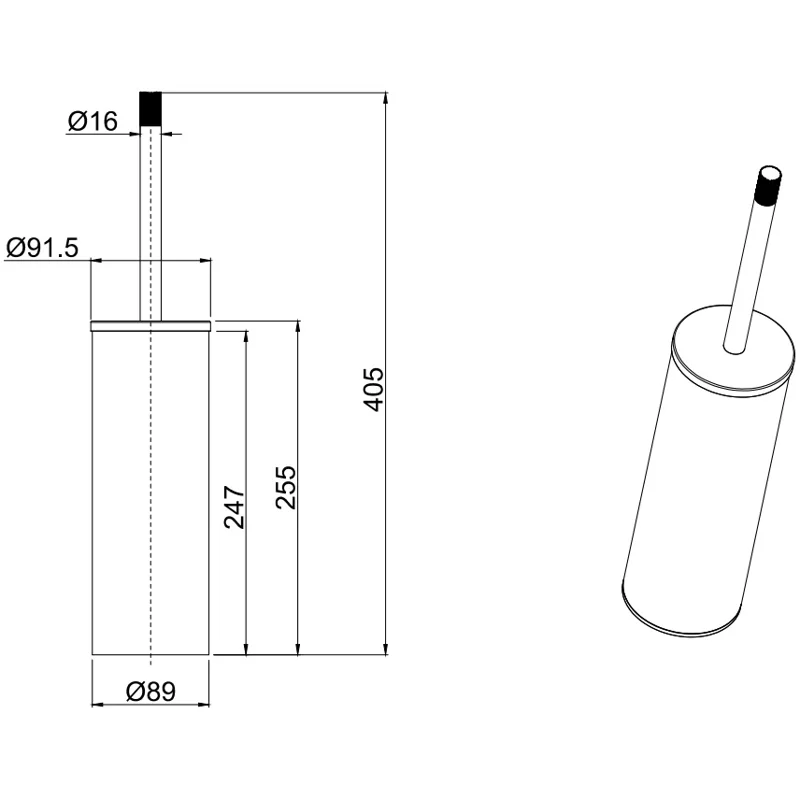 Ершик для унитаза Allen Brau Priority 6.31009-00 хром