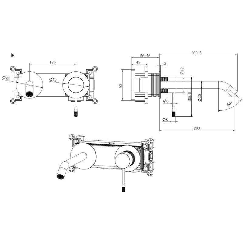 Смеситель для раковины Allen Brau Priority 4.0 5.31C03-BN (с внутренней частью) никель браш
