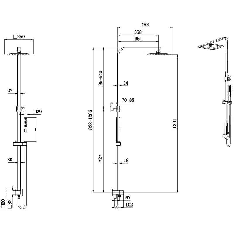Душевая стойка Allen Brau Infinity 5.21031-00 хром