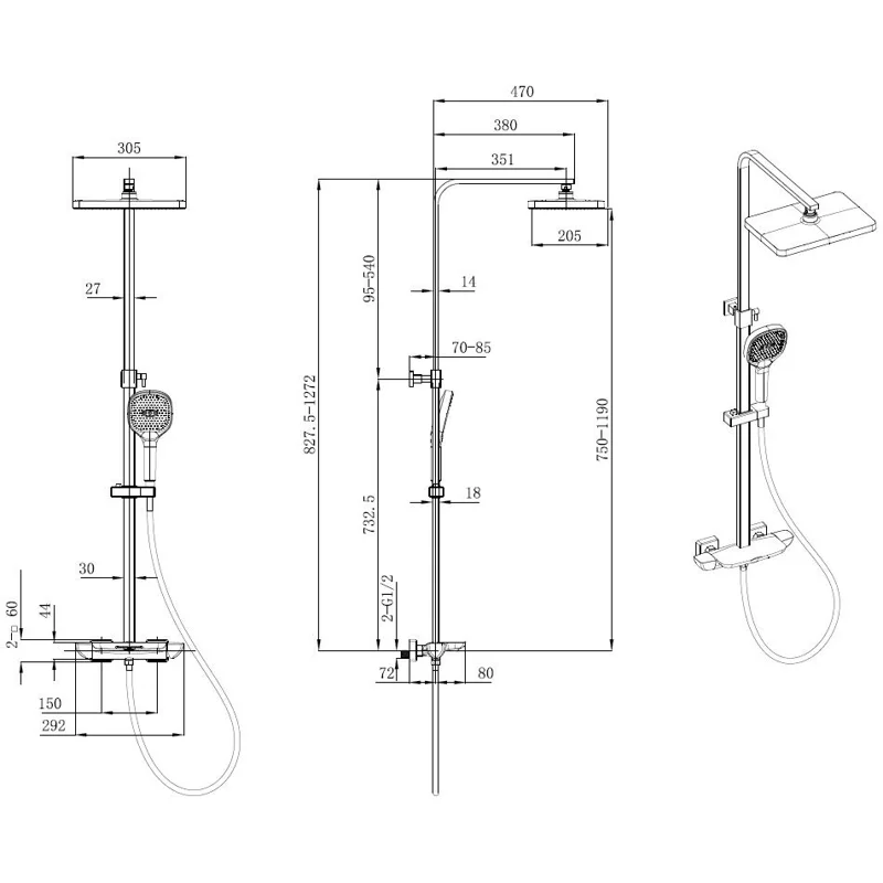 Душевая стойка Allen Brau Infinity 5.21030-00 хром