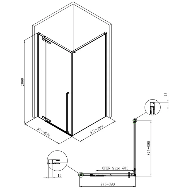 Душевой уголок Allen Brau Fantasy 90x90 3.11001-00 хром